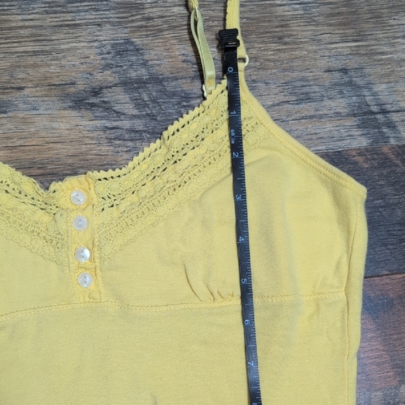 Aeropostale Yellow Camisole Tank Top with Lace Crochet Detail - Picture 7 of 8